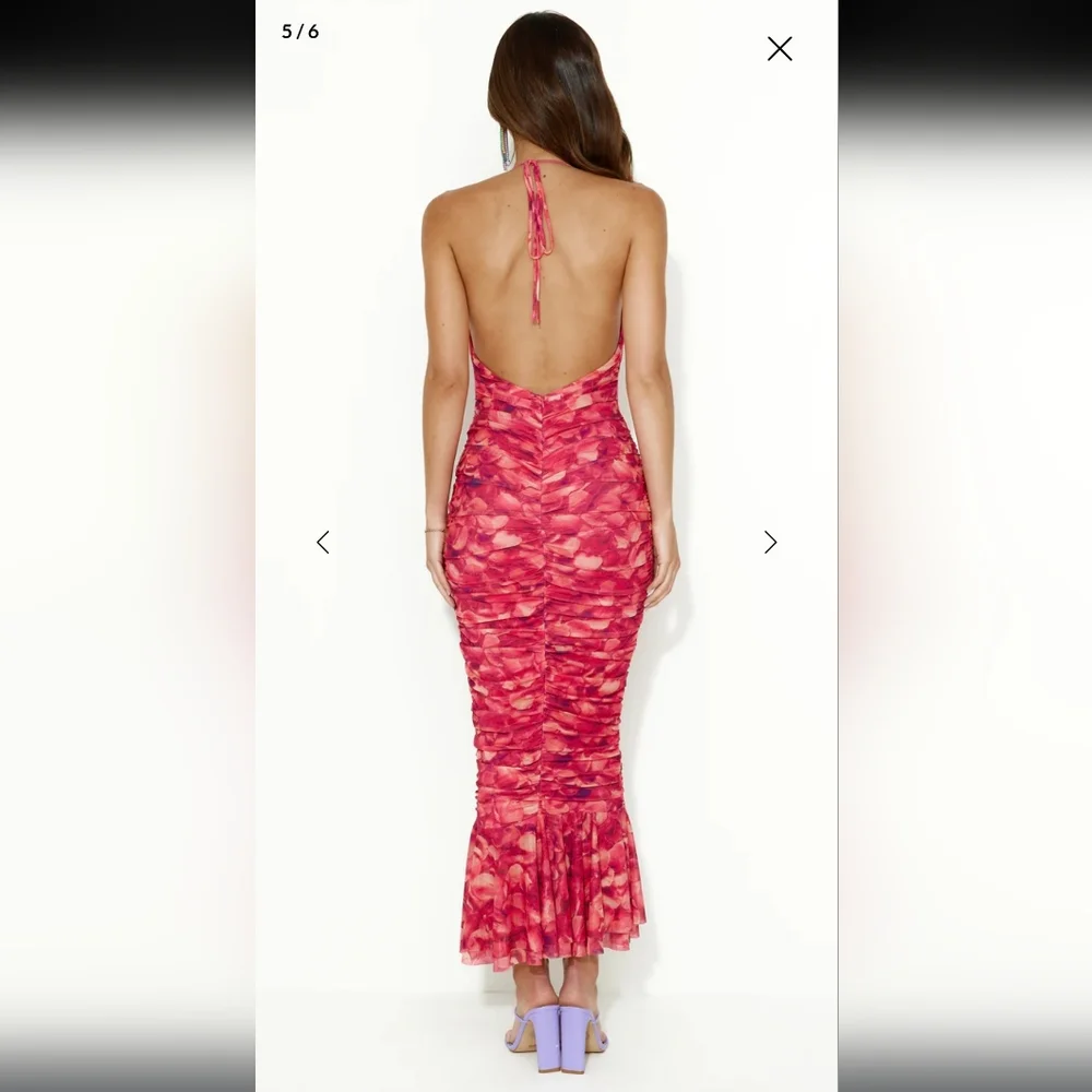 Hello Molly Vibrant Red Backless Dress - Picture 4 of 9